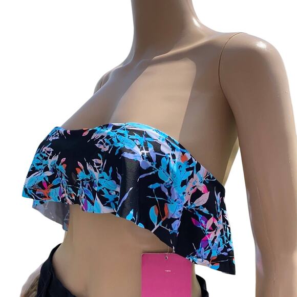 Pacsun Beach Riot Strapless Bikini Top, Size L, Flounce Bandeau Swimsuit NWT - Picture 3 of 6